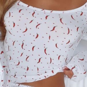 Dreamy long sleeve PJ top by White Fox